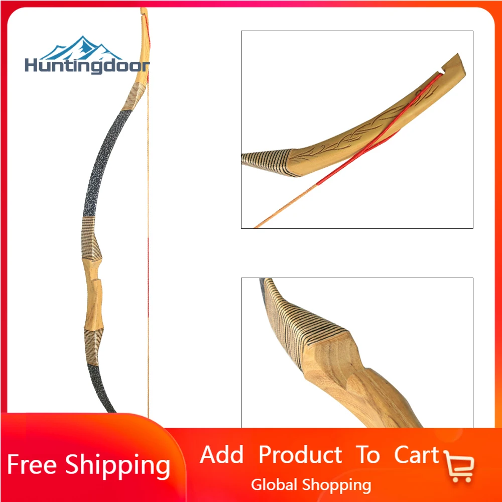

Archery hunting recurve bow 30-45lbs right handed wooden traditional longbow for adult or junior shooting or hunting