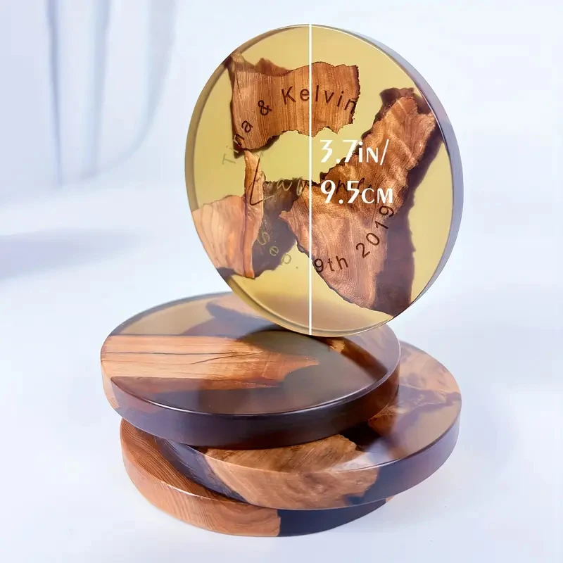 

Круглые деревянные подставки с эпоксидной смолой