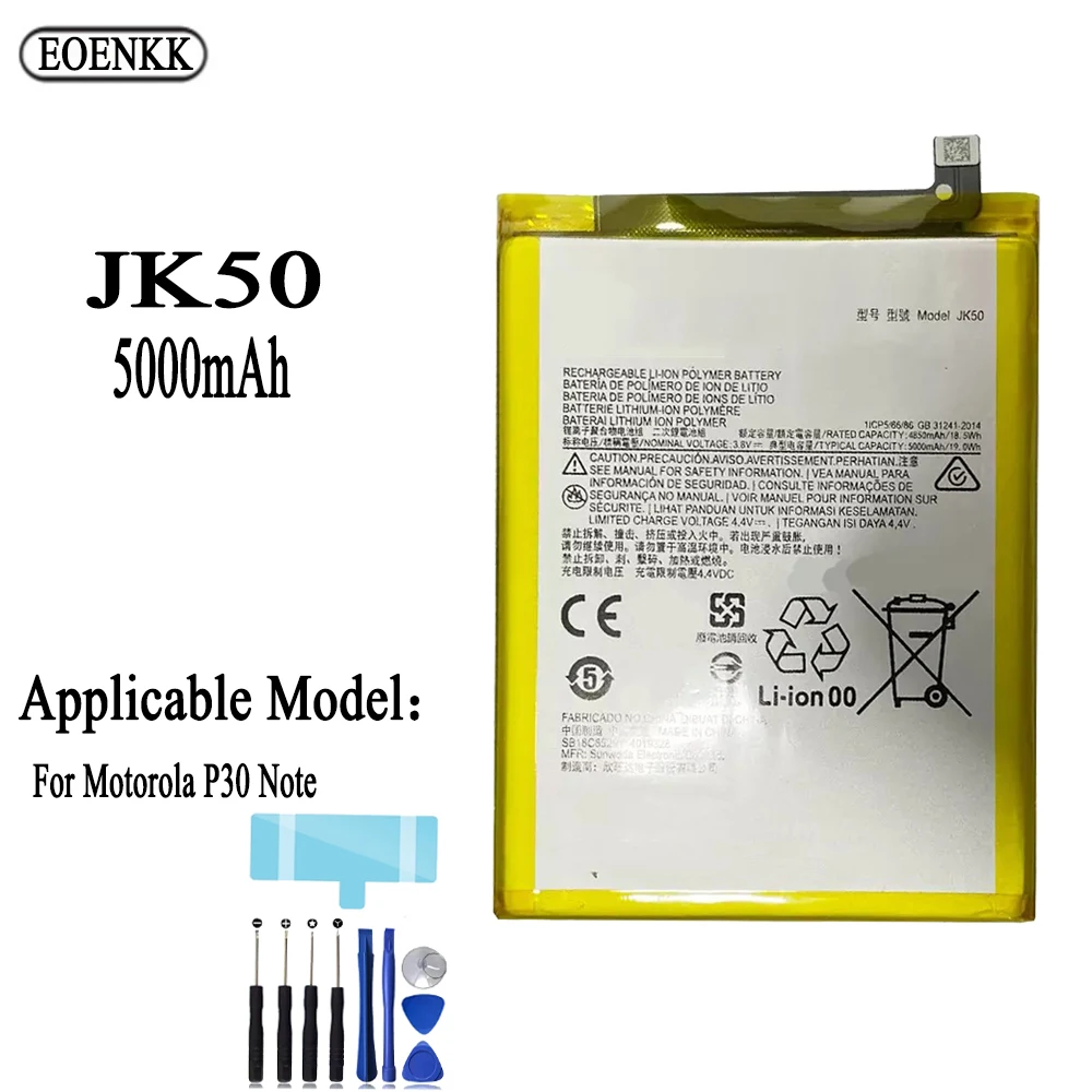 JK50 Battery For Motorola Moto P30 Note G9 Play XT2083 XT2083-1 XT2083-3 Battery Original Capacity Replacement Repair Part