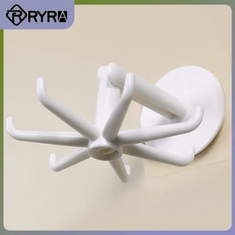 

2/4/5PCS 2023 Seamless Hook Hole-free Belt Hangers 360 Degree Rotating Multi-function Tie Rack Organization Storage Kitchen