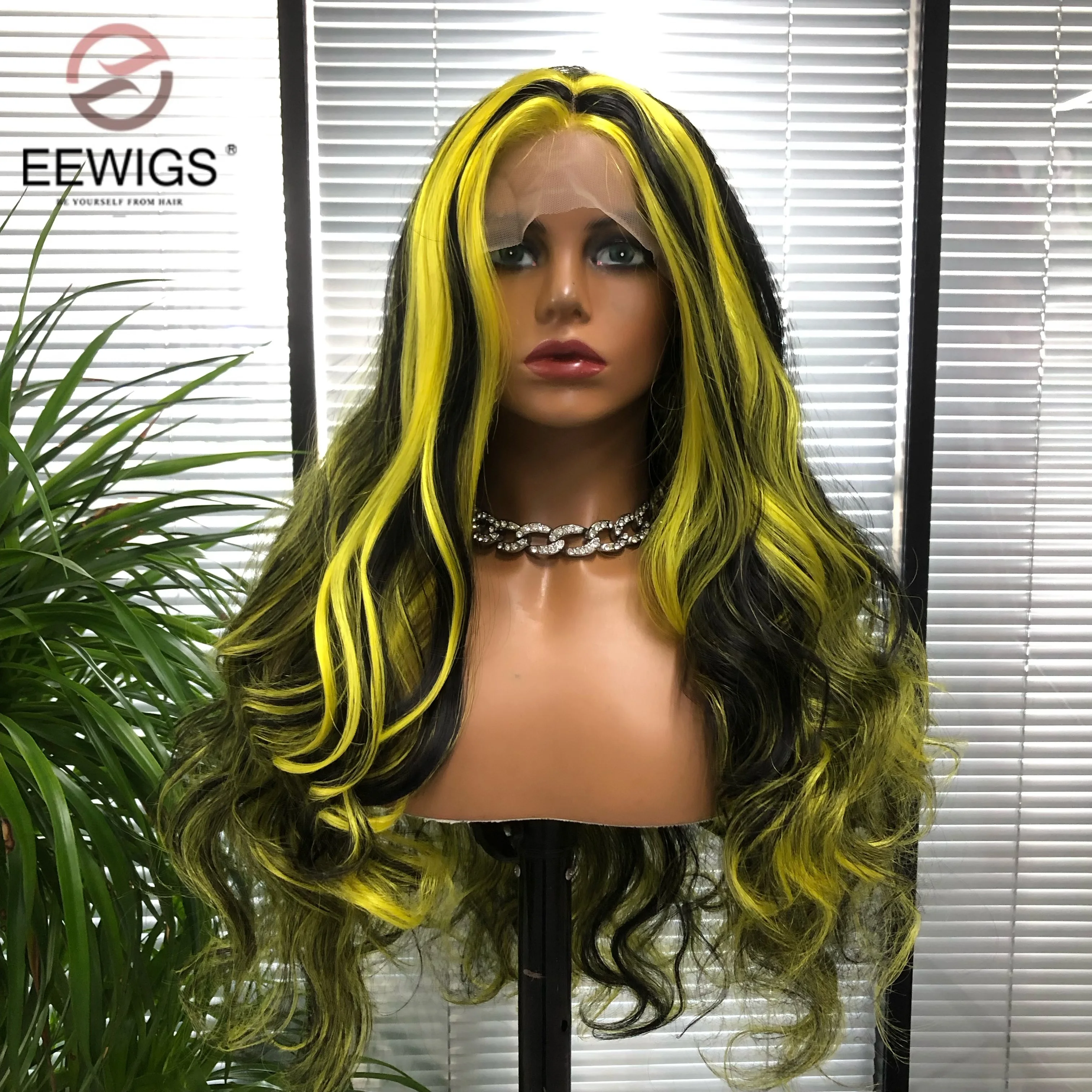 

EEWIGS Cospaly 180 плотный бесклеевой парик для женщин синтетические 13 ×4 кружевные передние парики Высокая термостойкость высокое качество