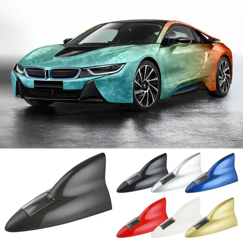 

Car Shark Fin Antenna Solar Power Remote Control Radio Antenna Auto Roof FM AM Radio Aerial Novelty LED Car Top Anti Collision