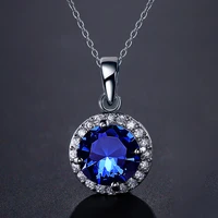 2022 new fashion luxury round cubic zircon necklaces for women simple temperament charm necklace wedding party jewelry gifts