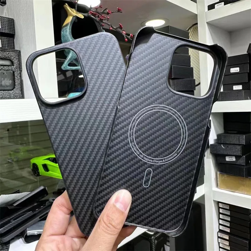 

For MagSafe Case for IPhone 14 Pro Max Carbon Fiber UltraThin Back Cover for IPhone 14/14Plus Magnetic Wireless Charging Case