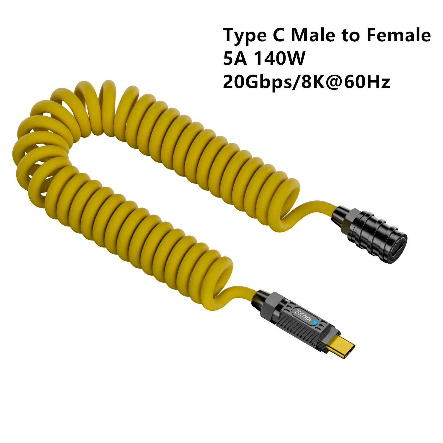 Зарядный кабель USB C 20 Гбит/с передачи данных PD 140 Вт пружины для быстрой зарядки