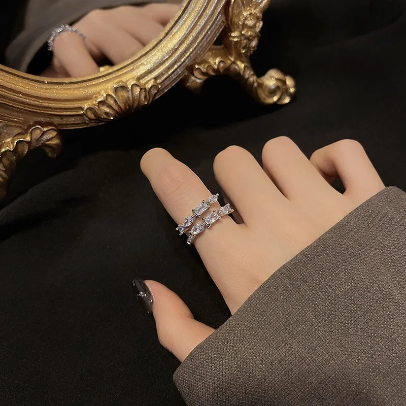 

18K Gold Plated Zircon Decor Fashion Design Cuff Ring