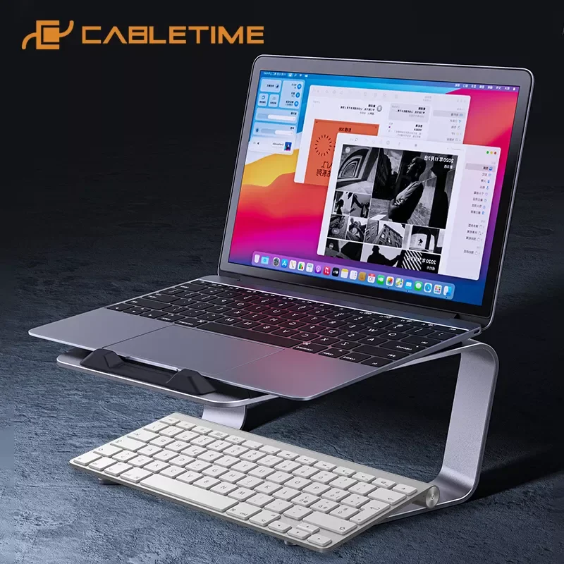 

CABLETIME Laptop Stand Removeable Holder Aluminum Alloy for Macbook Pro Adjustment Notebook Table Stand Heat Dissipation C406