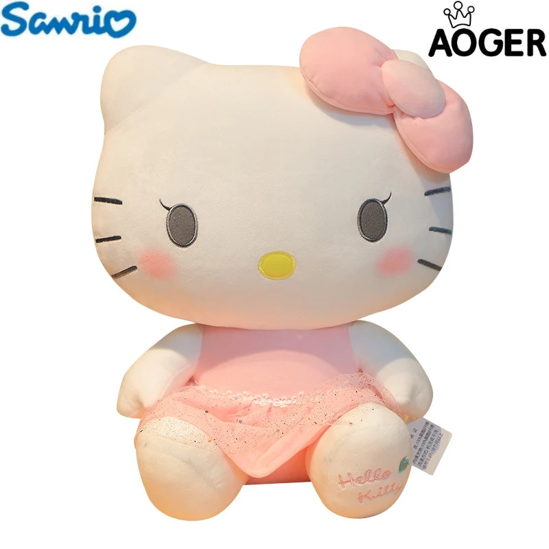 

Genuine Hellokitty Cartoon Cute Kawaii Sanrio Anime Peripheral Plush Toy Doll Pillow Decoration Birthday Gift for Girls