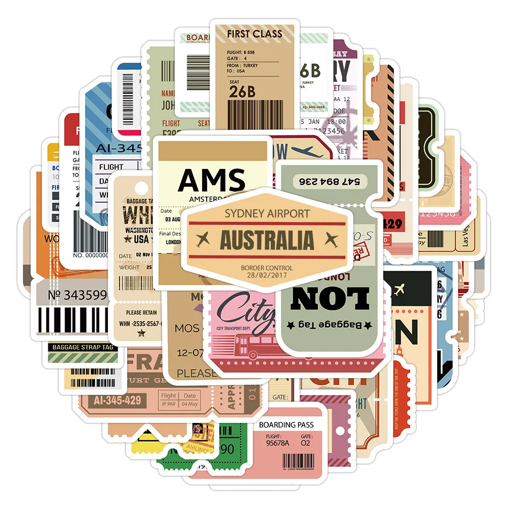 10/60 шт. водонепроницаемые наклейки для багажа