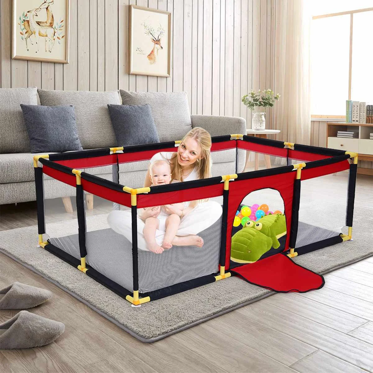 

3-Size Playpen for Children Infant Play Fence Indoor Safety Barrier Baby Playground Park Kids Dry Ball Pool Child Game Guardrail