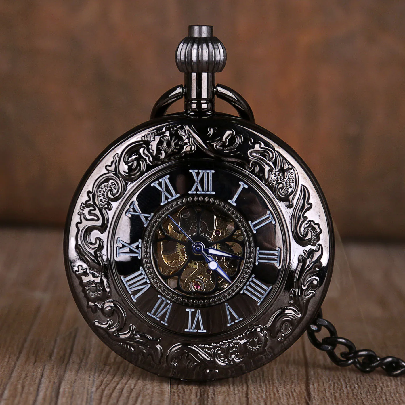 Carved Mechanical Flip Pocket Watch Strap Vintage Strap Chain Pendant Fashion Clock Men Ladies Popular Gifts