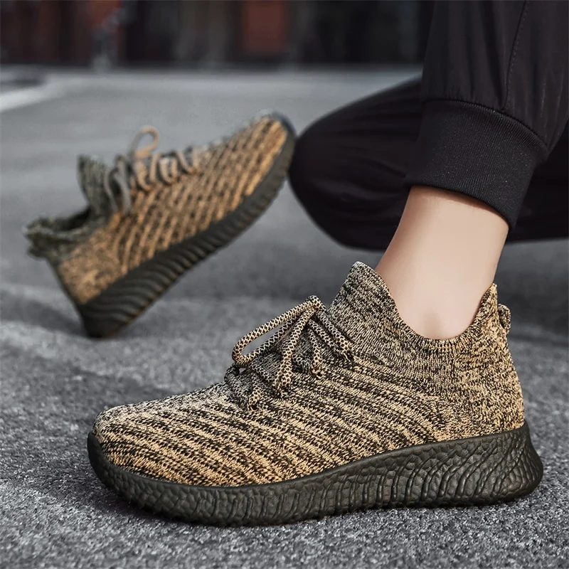 2022 Summer New Flying Woven Running Shoes Men's Casual Sports Shoes Men Footwear Breathable Mesh Light Walking Sneaker