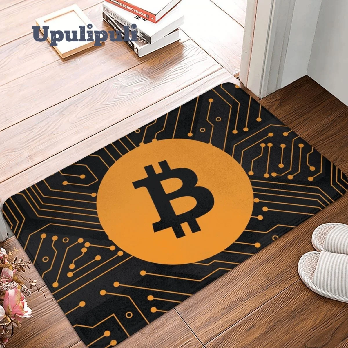

Коврик для ванны Биткоин фланелевый нескользящий коврик для ванной комнаты криптовалюты BTC Добро пожаловать коврики для пола ванной моющие...