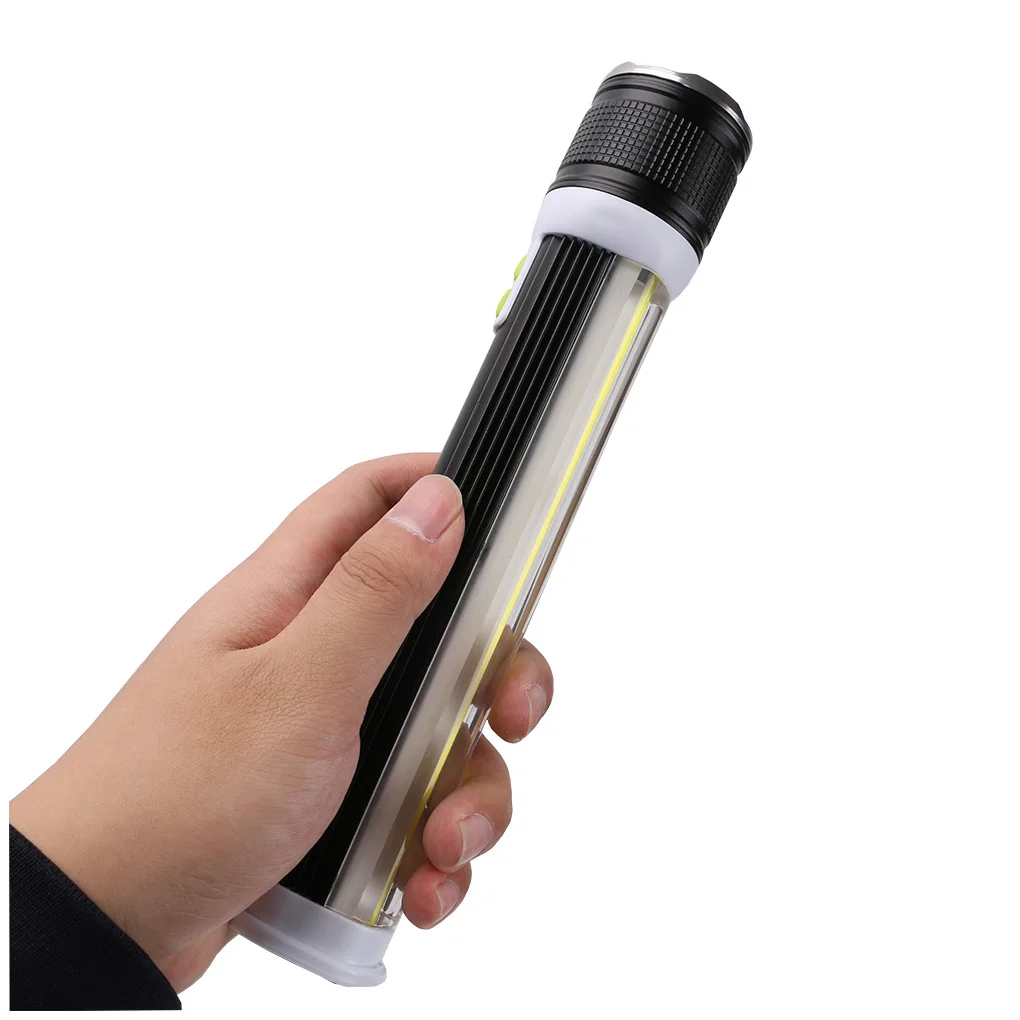 

COB T6 Flashlight Rechargeable Strong Bright Spotlight LED Torch Waterproof USB Charging Lamp Indoor Outdoor Light