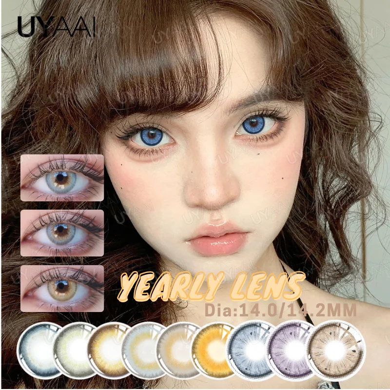 

Цветные контактные линзы UYAAI, 1 пара, коричневые, синие контактные линзы, цветные 14,2 мм, натуральные красивые линзы для глаз, мягкие зрачки, бесплатная доставка