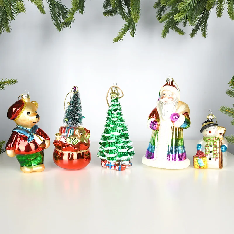 

Окрашенный стеклянный кулон для мужа снеговика медведя рождественских чулок