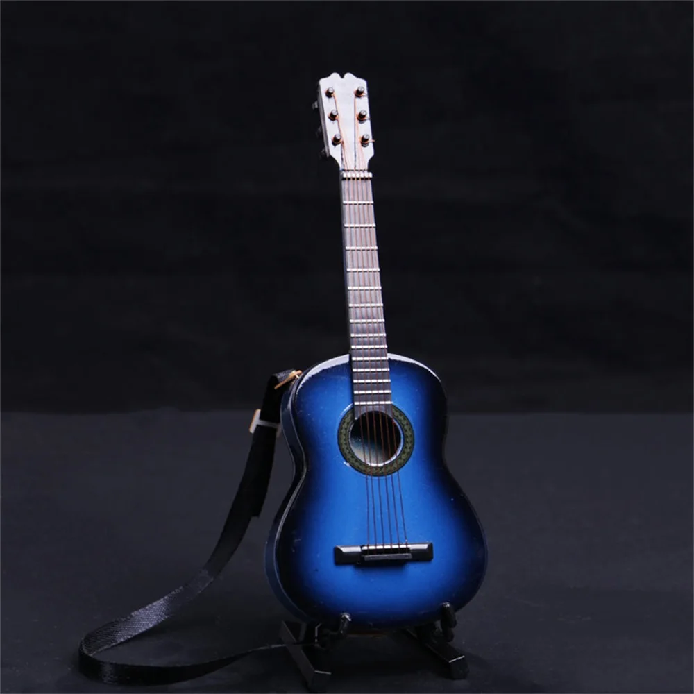 

Новая игрушка 1/6 музыкальный инструмент деревянная цветная акустическая мини электрическая гитара с ремешком подходит для 12 "Солдат/BJD/Xiaobu ...