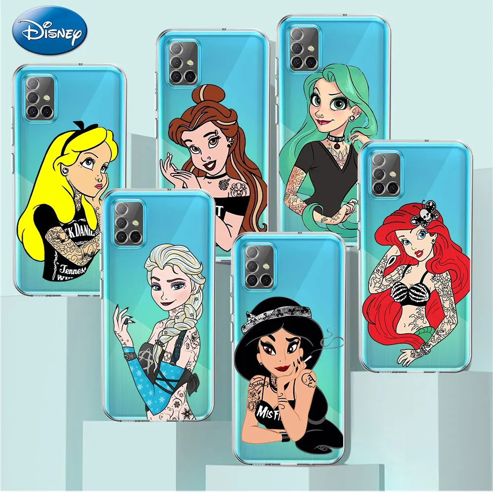 

Tattoo Girl Princess Case For Samsung Galaxy A52 A12 A51 A72 5G A71 A70 A50 A32 4G A21s Silicone Coque Clear Phone Cover