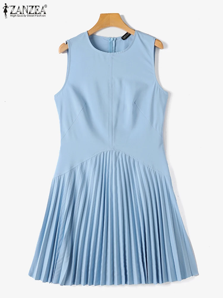 Элегантное женское элегантное однотонное платье-сарафан без рукавов длиной до