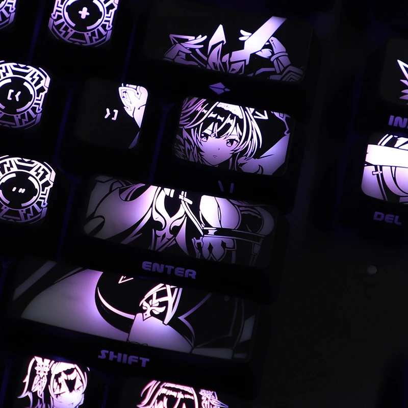 104 колпачков на клавиши заказ тема Genshin Impact Eula с подсветкой черными отверстиями