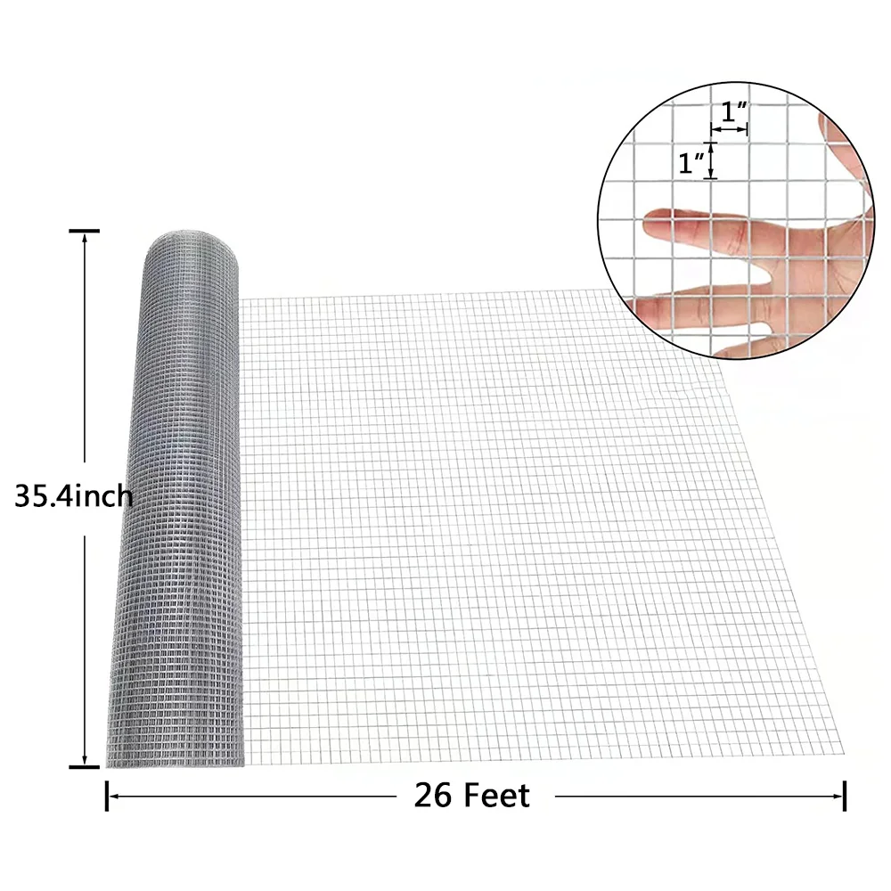 1PC 8M Welded Wire Mesh Galvanised Fence Aviary Rabbit Hutch Chicken Pet Protect Garden Wire Protection Net images - 6
