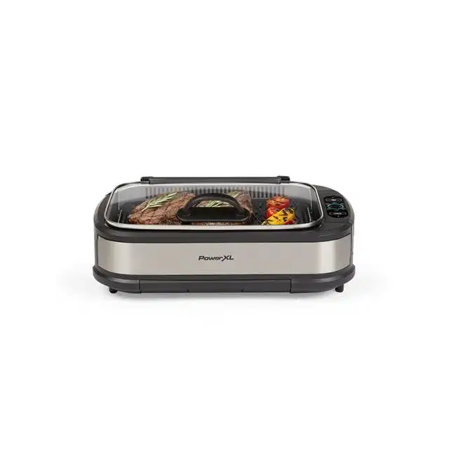 

Smokeless Grill Pro with Tempered Glass Lid and Turbo Speed Smoke Extractor Technology