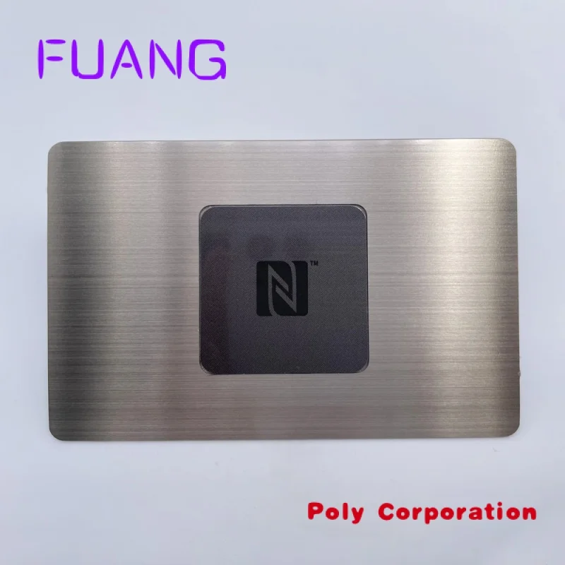 Engraving stainless steel NFC metal card Customized NFC metal ID card Blank silver metal business membership card with chip