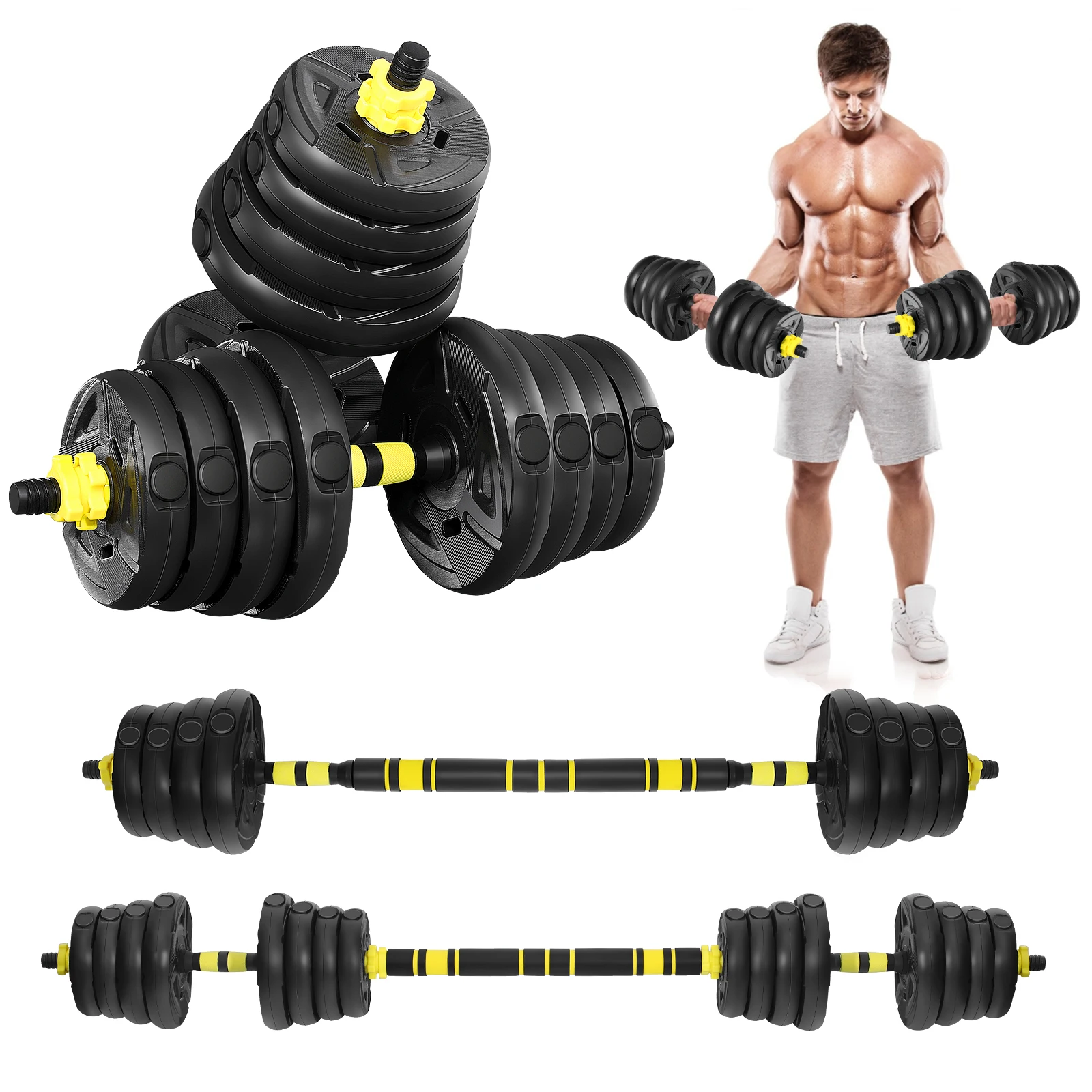 

BESPORTBLE Adjustable Fitness Dumbbells Set Free Weights Dumbbells With Connecting Rod Fitness Dumbbell Home Barbell Tool