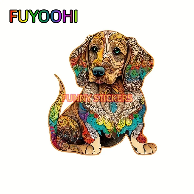 

FUYOOHI Flower Dog Pattern, Car Scratch Resistant Stickers, Universal for All Car Bodies, Motorcycle, Helmet , Notebook