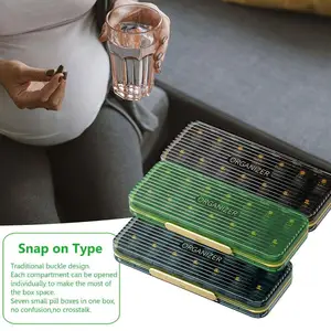 14 Grid Pill Box 7 Days High-capacity Portable Removable Pill Organizer Packing Box For Travel Pill Medicine Plastic Case