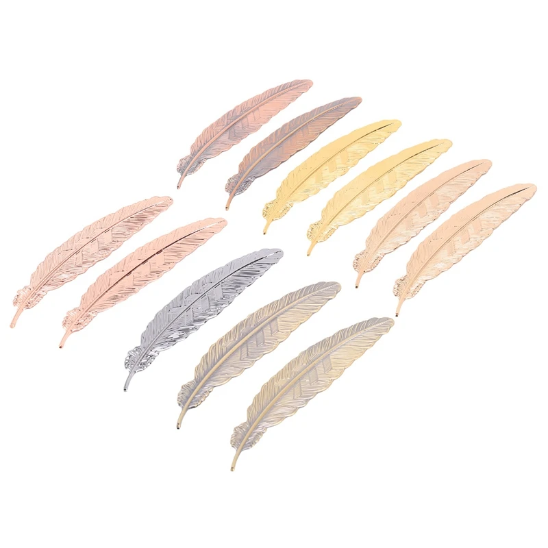 

14 шт., металлические закладки-перья для книг