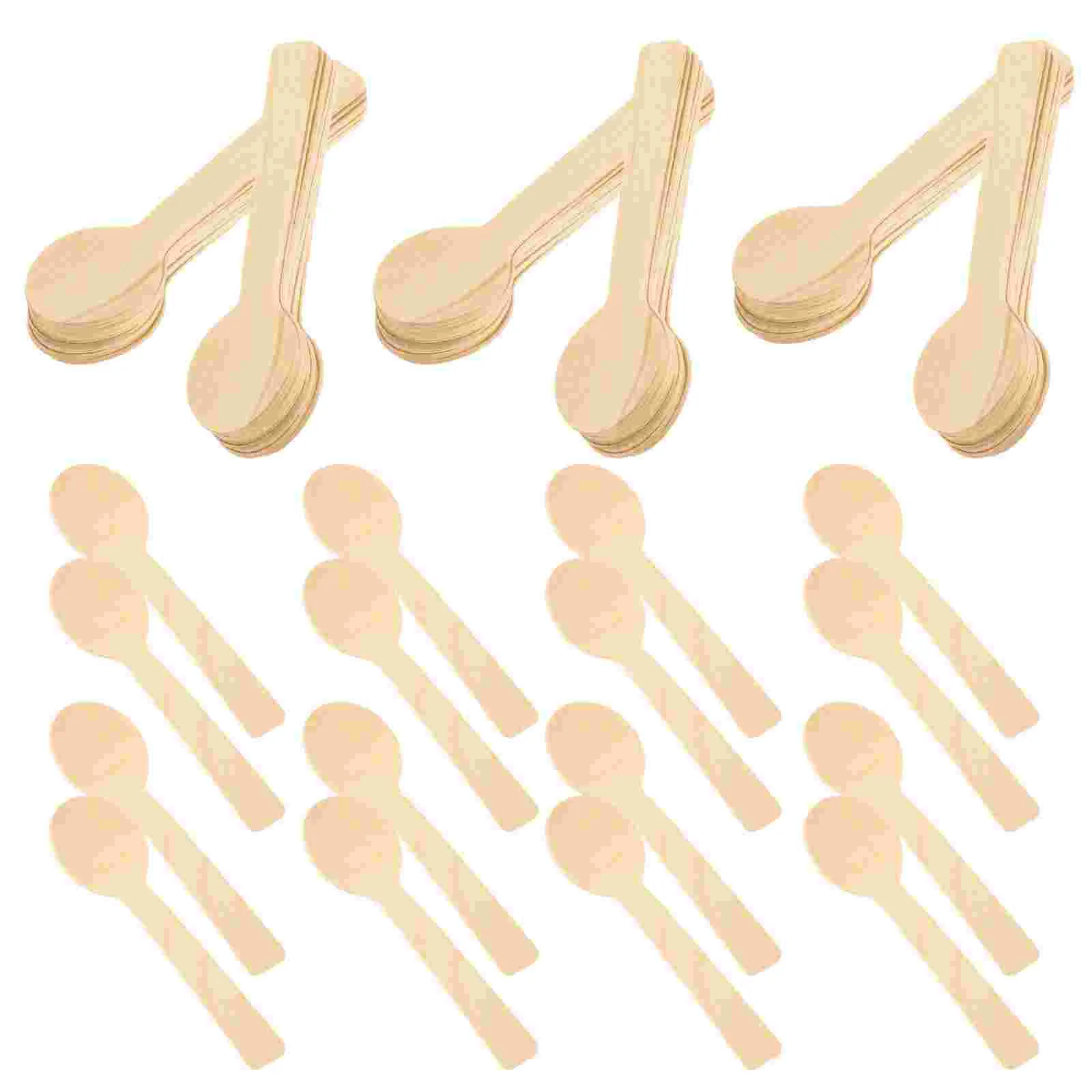 

100pcs Caviar Spoons Ice Cream Spoon Bamboo Dessert Spoon Tablespoon Soup Serving Spoons
