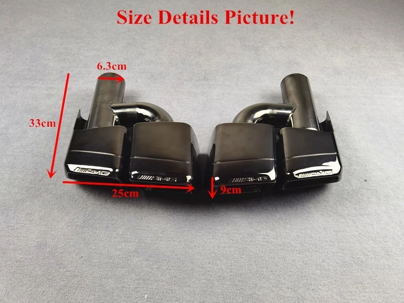 

A Pair H Model 304 stainless Stell GLS W218, W221, W212 E200 E260 E300 For Benz AMG E63 Style Four Outlet Exhaust tail throat