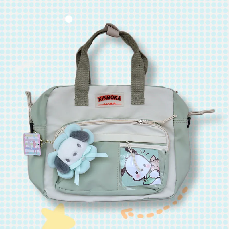 

Sanrio Mymelody Cinnamoroll Kuromi Pompom Purin Kawaii Fashion New Oblique Cross Shoulder Handbag Trendy Backpack Single Product