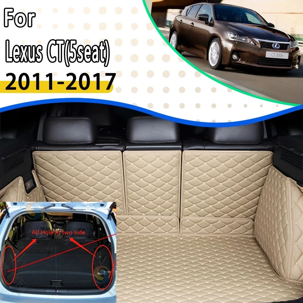

Luxury Car Rear Trunk Mats For Lexus CT Rekusasu CT CT200h ZWA10 2011~2017 5seat Leather Rugs Tray Carpets Muds Car Accessories