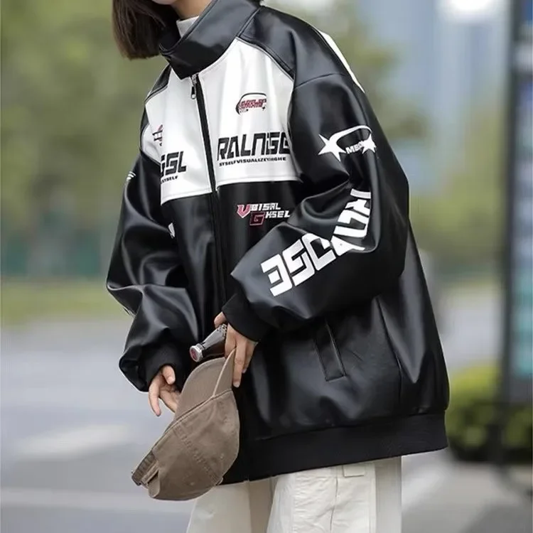 Американская винтажная мотоциклетная гоночная куртка с воротником-стойкой