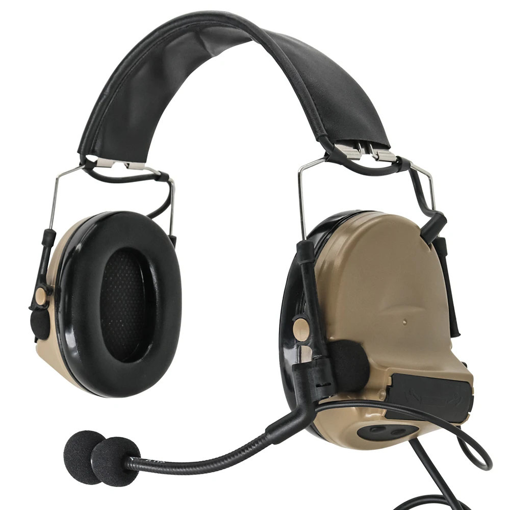 Tactical Headset COMTAC II Shooting Earmuff Hearing Protection Airsoft Hunting Heaphone with Tactical RAC Dual Communication Ptt