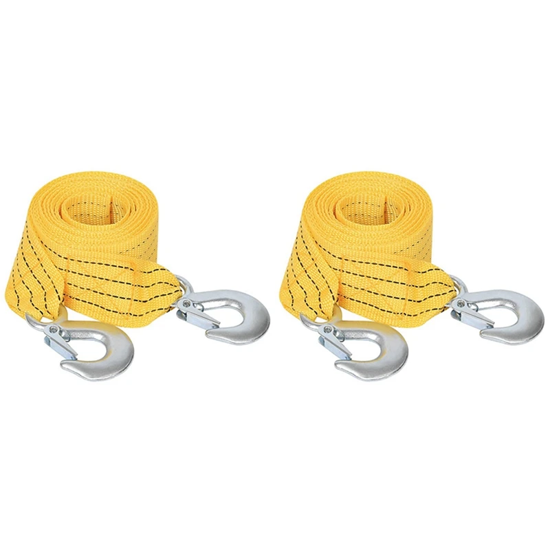 

2X Yellow Shackle Heavy-Duty Traction Belt for 3 Tons of Traction Rope, Can Be Used for Vehicle Maintenance