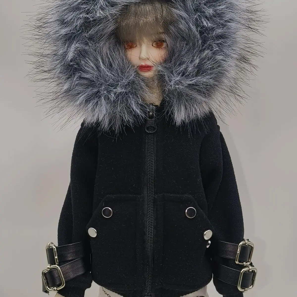Фото Одежда для кукол 1/4, 1/6, для кукол BJD 45/30 см (мужские и женские), куртка с капюшоном и меховым воротником, игрушки для переодевания, подарок, аксессуары для кукол, без куклы. №3