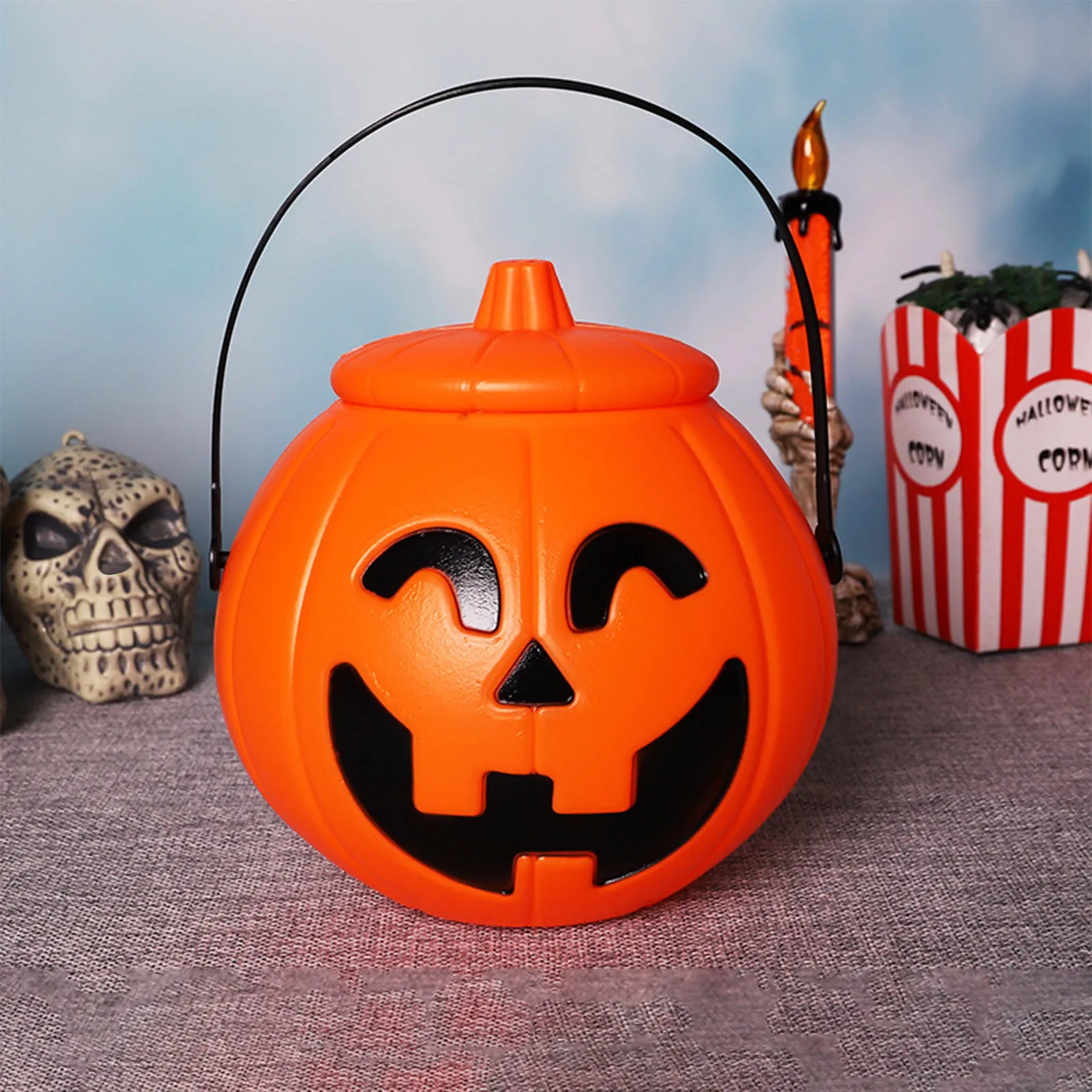 Украшение Чаши Для Конфет На Хэллоуин Желтое Портативное Кухонное Ведро Дома