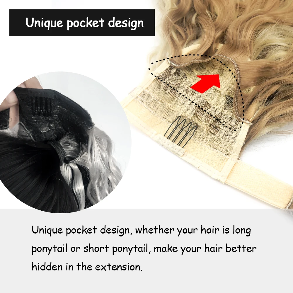 Супер кукурузная волна наращивание хвоста обертывание вокруг 32 дюйма длинные