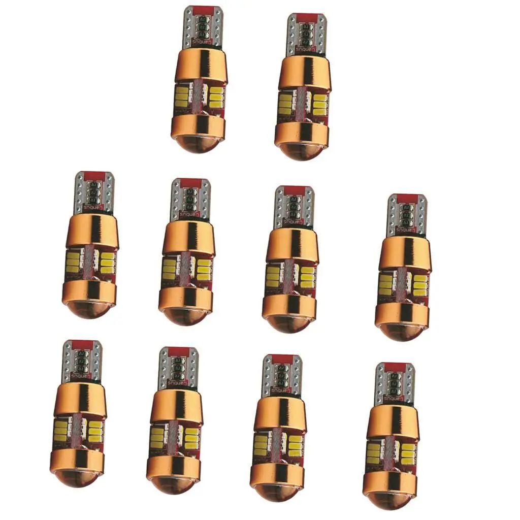 10 шт. Gold T10 27SMD 3014 Автомобильная гирлянда купольная лампа номерного знака