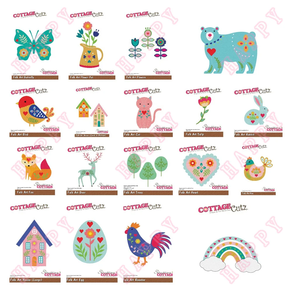 

Metal Cutting Dies Tulip Flowers Butterfly House Trees DIY Scrapbook Diary Envelope Greeting Card Decorative Embossing Handcraft