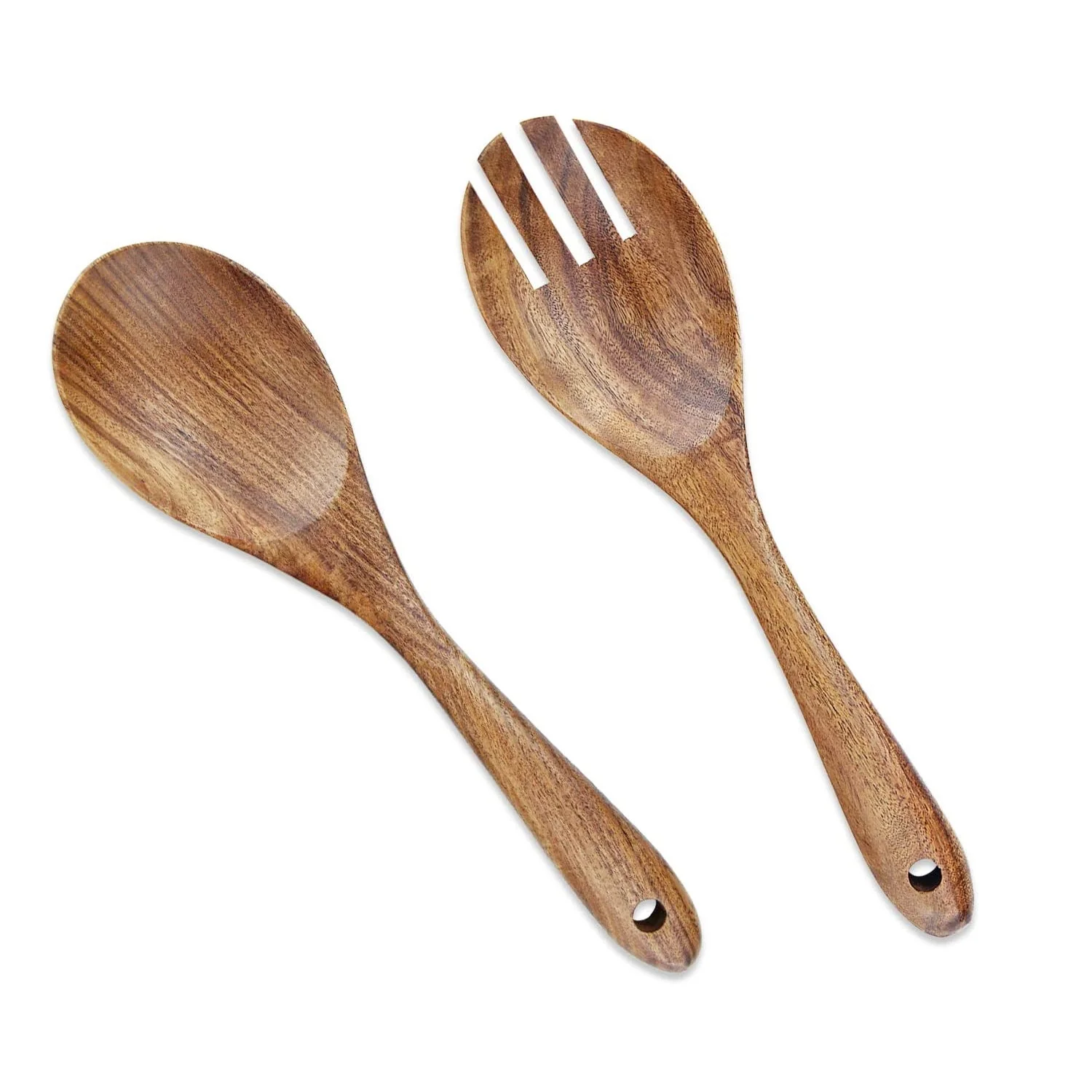 1Set Salad Tongs for Serving 10.2 inches Acacia Wood Serving