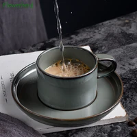 japanese retro ceramic coffee cup and saucer set creative porcelain coffee mug afternoon tea office mugs coffee cups with saucer