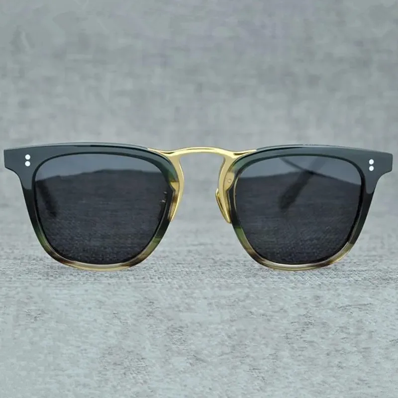 Superb Brandesi VO ND49 Unisex Glasses Frame Plano Square Big-Rim Sunglasses UV400 Polarized Titanium Plank Retro Goggles