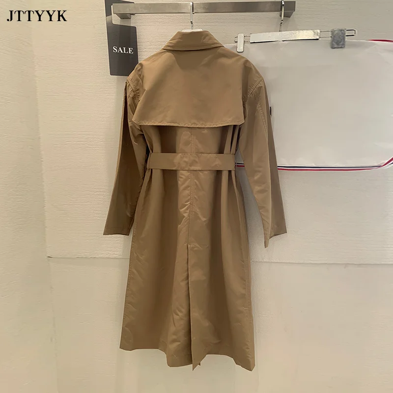 Женский Длинный плащ с отложным воротником Повседневная Свободная тонкая