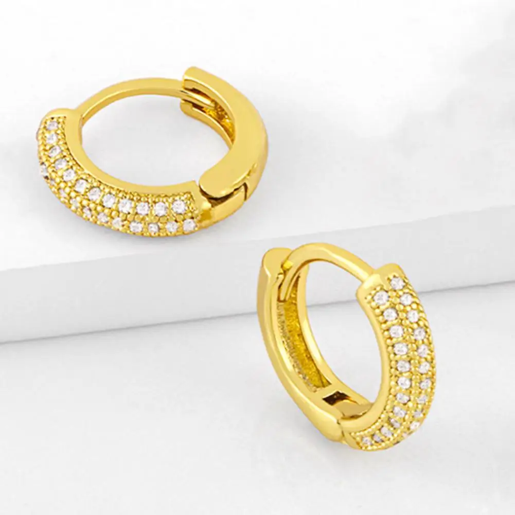 

Chic Women Earrings Colorfast Accessories Electroplated Lady Hoop Earrings Hoop Earrings Lady Hoop Earrings 1 Pair