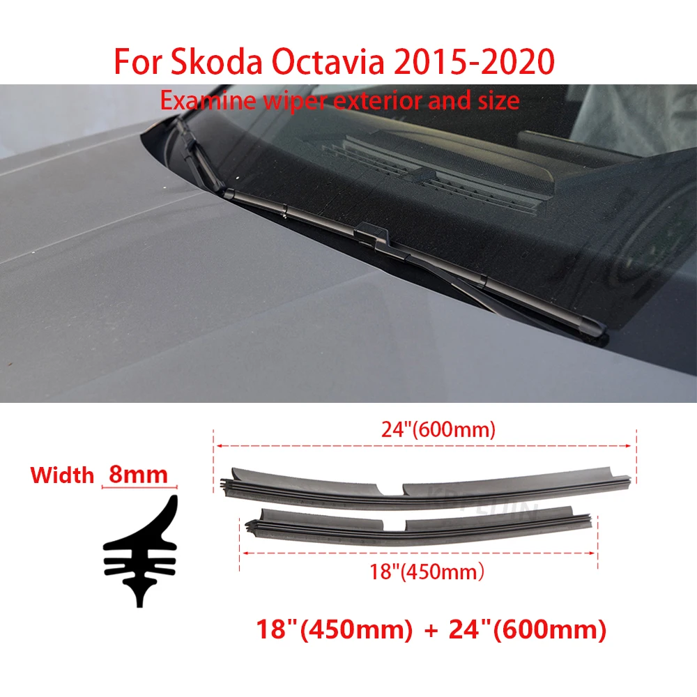 

1 комплект для Skoda Octavia 2011-2024, автомобильные щетки стеклоочистителя, резиновая полоска, сменные аксессуары для дворников