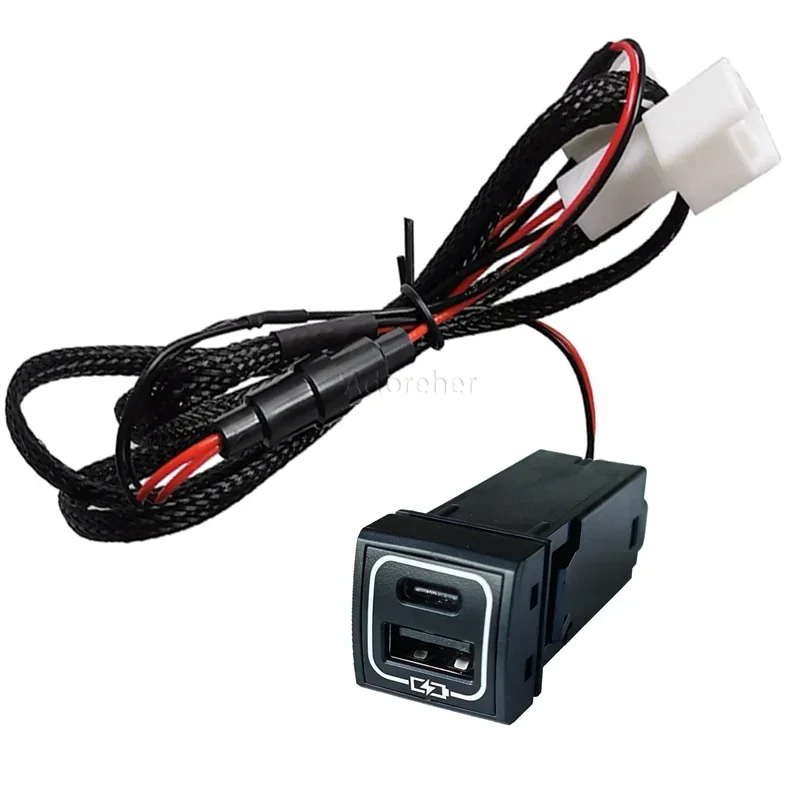 Быстрое зарядное устройство с двумя USB-портами для Toyota Highlander Land Cruiser Prado 150 Rav4 Camry